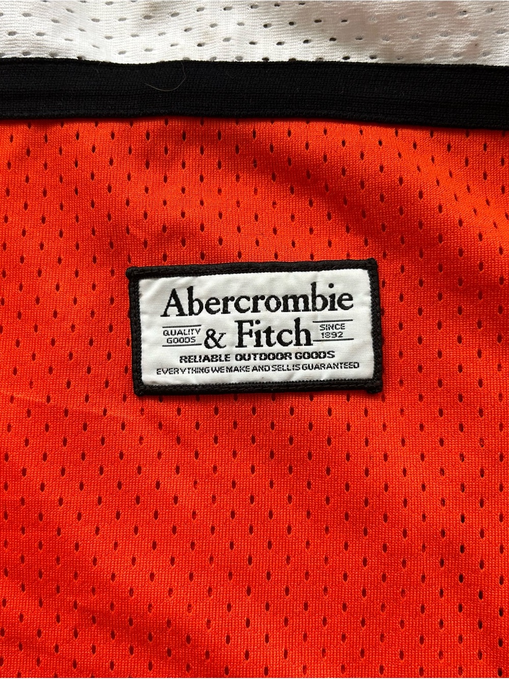 Vintage Abercrombie & Fitch Orange Mesh Hockey Jersey - Picture 7 of 16